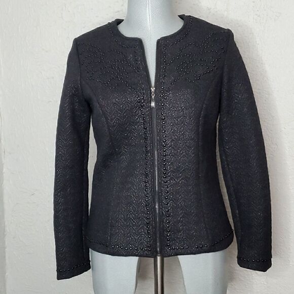 Juliette Longuet | Studded Metallic Sheen Jacket - Picture 1 of 8